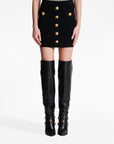 Balmain Button Embellished Knitted Skirt