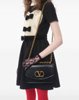 Valentino crepe couture short dress with bows