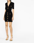 Balmain short knitted dress with golden buttons