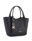 Emporio Armani Shopper made of braided material with logo pendant