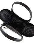 Emporio Armani Shopper made of braided material with logo pendant
