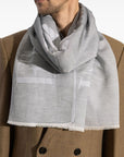 Emporio Armani Logo cotton blend scarf