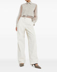 Brunello Cucinelli City Heels in Nappa Leather with Shiny Strap