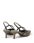 Brunello Cucinelli City Heels in Nappa Leather with Shiny Strap