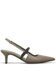 Brunello Cucinelli City Heels in Nappa Leather with Shiny Strap
