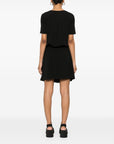 Emporio Armani Short dress with gathered waist and belt in flowing crepe