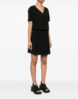 Emporio Armani Short dress with gathered waist and belt in flowing crepe