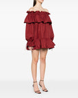Saint Laurent ruffled cotton mini dress