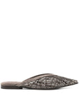 Brunello Cucinelli Flats Glistening Abstract Embroidery in suede