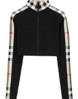 Burberry Stretch jersey cropped sweater with check trim