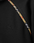 Burberry Cotton blend zip-up hoodie with check trim