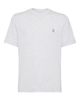 Brunello Cucinelli Cotton jersey crew neck T-shirt with logo and faux-layering