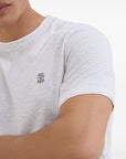 Brunello Cucinelli Cotton jersey crew neck T-shirt with logo and faux-layering