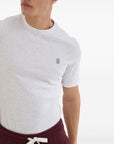 Brunello Cucinelli Cotton jersey crew neck T-shirt with logo and faux-layering
