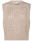 Brunello Cucinelli Natural Knitted Crewneck Vest