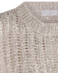Brunello Cucinelli Natural Knitted Crewneck Vest
