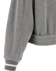 Brunello Cucinelli Ribbed-collar zip-up cardigan