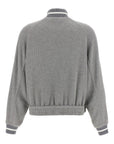 Brunello Cucinelli Ribbed-collar zip-up cardigan