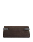 Brunello Cucinelli Essence pouch bag in suede with precious bands