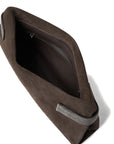 Brunello Cucinelli Essence pouch bag in suede with precious bands