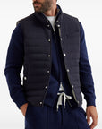 Brunello Cucinelli Bonded taffeta lightweight down vest