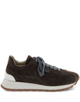 Brunello Cucinelli Suede runners with shiny tab