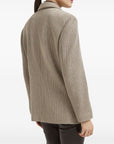 Brunello Cucinelli Sparkling cotton and viscose English rib knit blazer with monili
