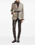 Brunello Cucinelli Sparkling cotton and viscose English rib knit blazer with monili