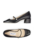 Jimmy Choo Elisa 45 Nappa and Patent Leather Pumps