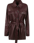 Brunello Cucinelli Belted leather jacket