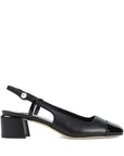Jimmy Choo Elisa Sling Back 45 Patent and Nappa Leather Pumps