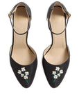 Valentino Garavani Hi Dolly Pumps In Fabric With Floral Embroidery 105mm