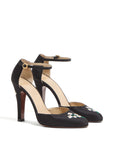 Valentino Garavani Hi Dolly Pumps In Fabric With Floral Embroidery 105mm
