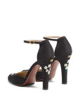 Valentino Garavani Hi Dolly Pumps In Fabric With Floral Embroidery 105mm