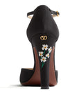 Valentino Garavani Hi Dolly Pumps In Fabric With Floral Embroidery 105mm