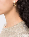 Dolce & Gabbana DG Logo and Pearl Earrings