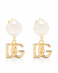 Dolce & Gabbana DG Logo and Pearl Earrings