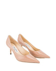 Jimmy Choo Love 65 Ballet-Patent-Leather Pumps with JC Emblem