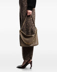 Emporio Armani Medium leather hobo bag with chain