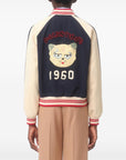 Valentino Wool and Cotton Bomber Jacket with Vlogo and Le Chat De La Maison Patch