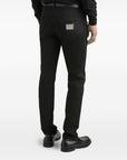 Dolce & Gabbana five pockets logo plaque Denim cotton jeans