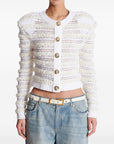 Balmain Long-sleeved tweed-effect knit cardigan