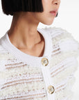 Balmain Long-sleeved tweed-effect knit cardigan