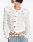 Balmain Long-sleeved tweed-effect knit cardigan