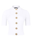 Balmain Ribbed buttoned top