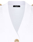 Balmain Button-Trim Cable-Knit Cardigan