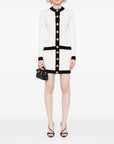 Balmain Button-embellished ribbed-knit mini skirt