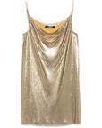Versace Metallic mesh mini dress with slip