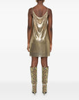 Versace Metallic mesh mini dress with slip
