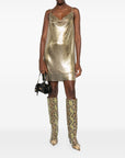 Versace Metallic mesh mini dress with slip
